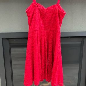Red lace dress